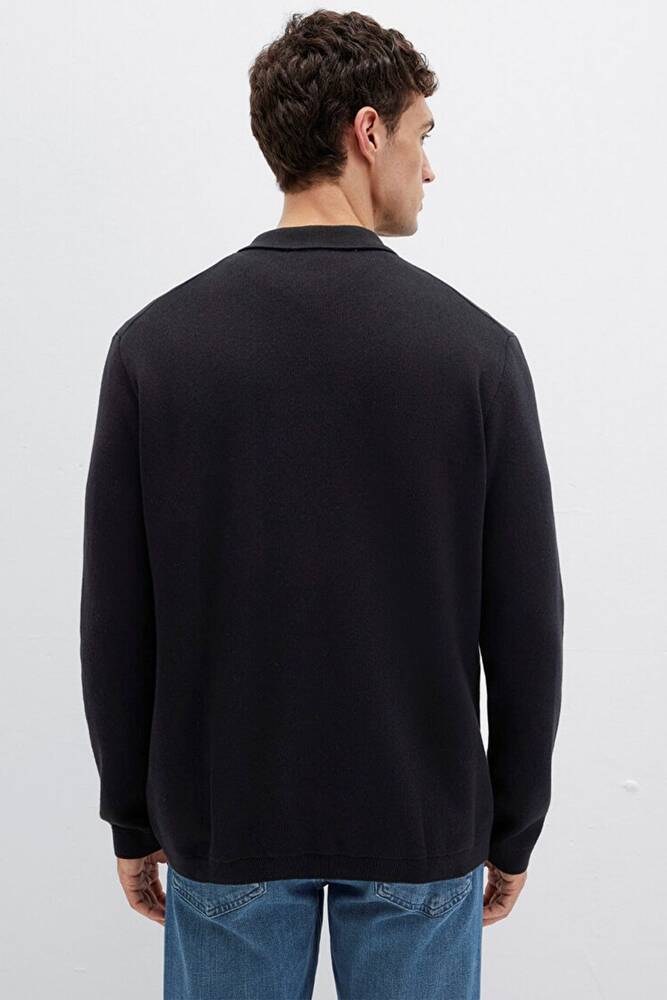 Erkek Half Zıp Kazak 0710337-900 Siyah  Erkek Half Zıp Kazak 0710337-900 Siyah