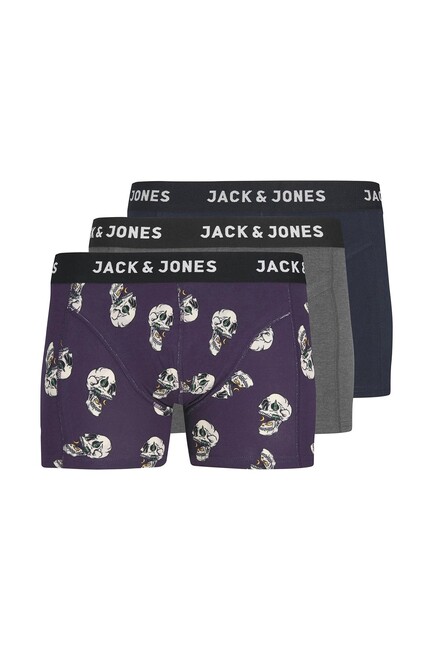 Jack & Jones - Erkek Hıke 3 Pack Boxer 12237443 Lacivert 