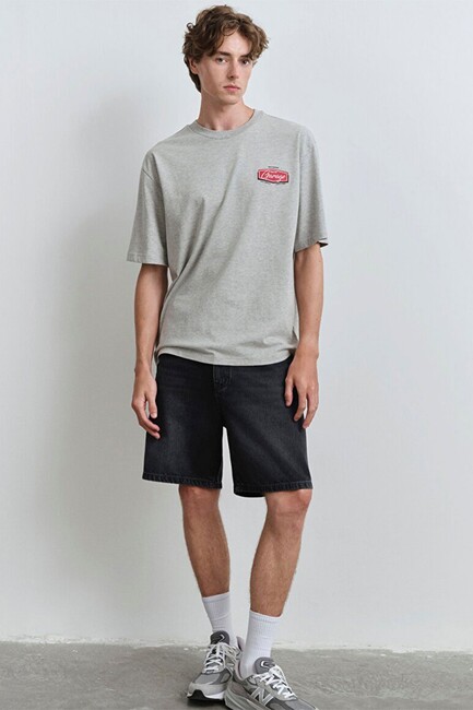 Erkek Houston Street Denim Şort 0410672-89813 Gri - Thumbnail