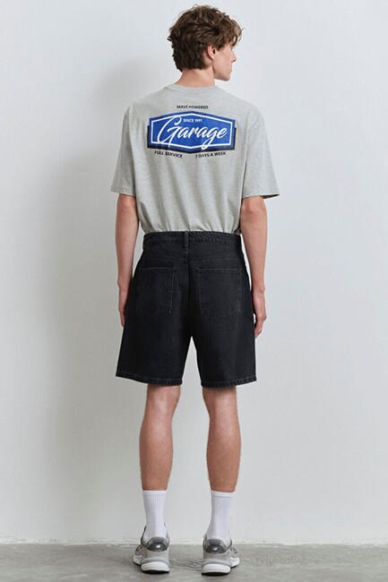 Erkek Houston Street Denim Şort 0410672-89813 Gri - Thumbnail