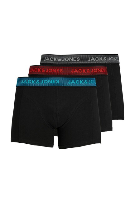 Jack & Jones - Erkek Jacwaıstband 3 Lü Boxer 12127816 Gri 