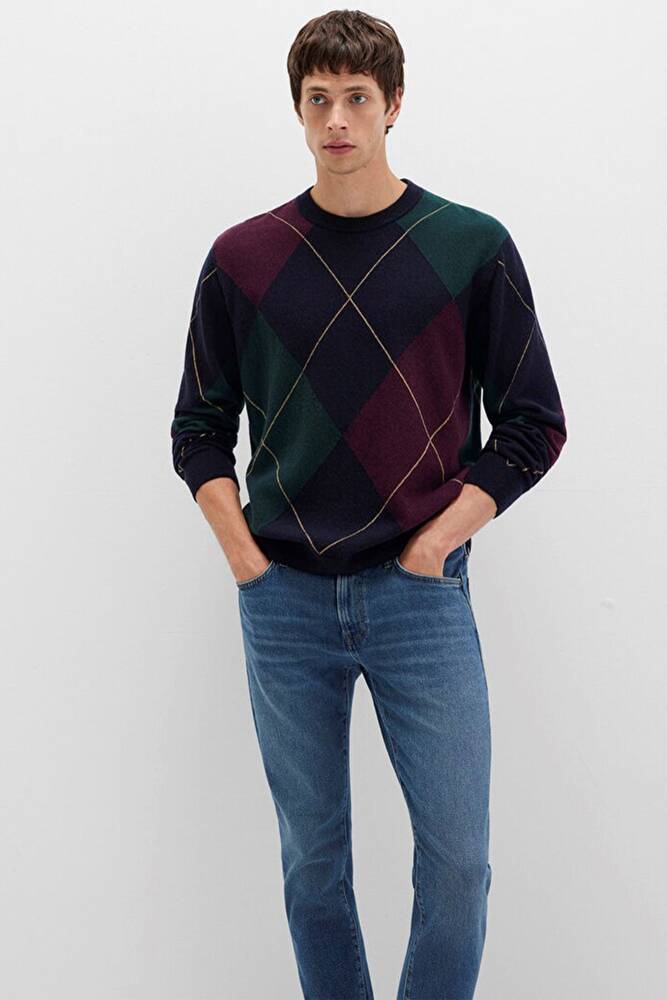 Erkek Jakarlı Kazak 0710334-70497 Lacivert  Erkek Jakarlı Kazak 0710334-70497 Lacivert