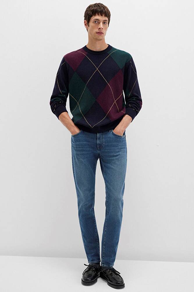 Erkek Jakarlı Kazak 0710334-70497 Lacivert  Erkek Jakarlı Kazak 0710334-70497 Lacivert