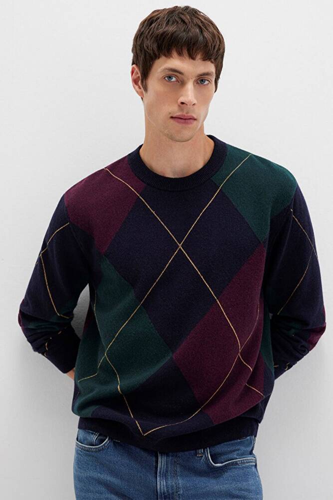 Erkek Jakarlı Kazak 0710334-70497 Lacivert  Erkek Jakarlı Kazak 0710334-70497 Lacivert