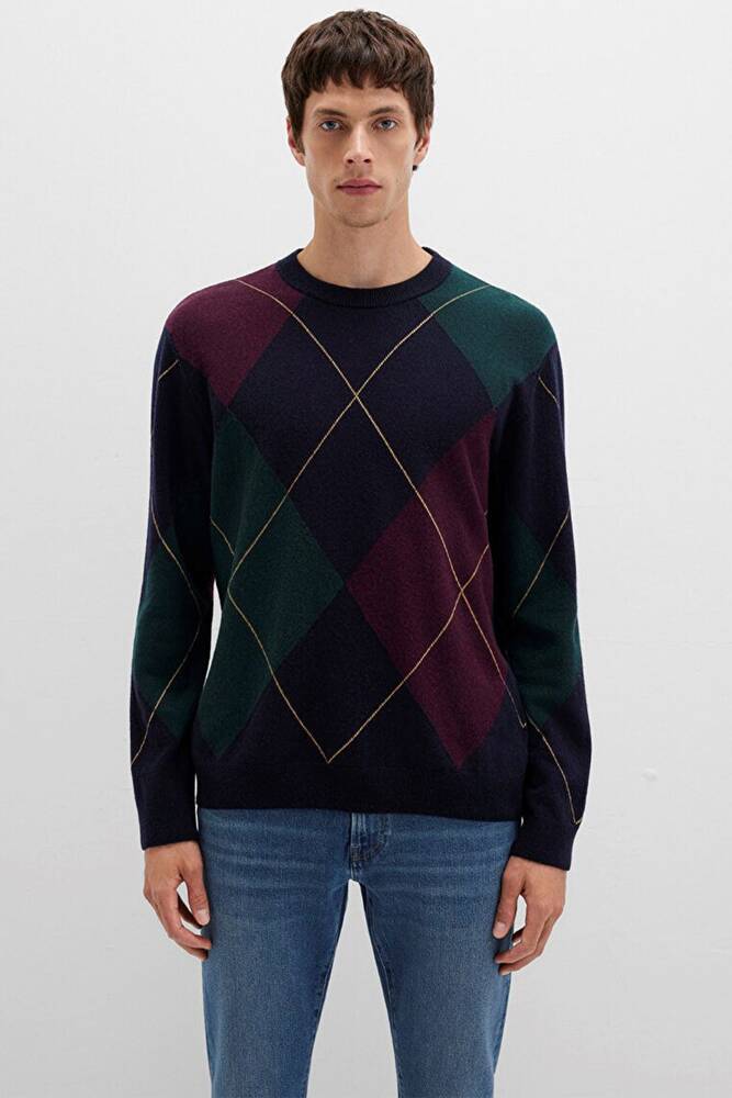 Erkek Jakarlı Kazak 0710334-70497 Lacivert  Erkek Jakarlı Kazak 0710334-70497 Lacivert