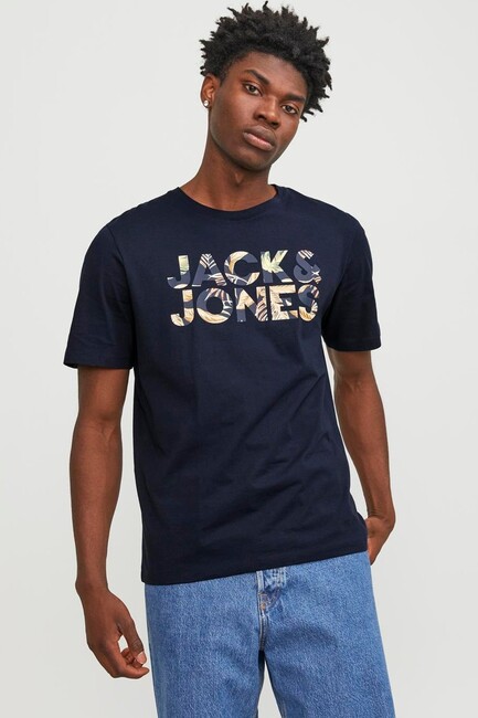 Jack & Jones - Erkek Jeff Corp Logo Tişört 12250683 Lacivert 