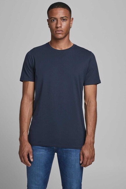 Jack & Jones - Erkek Jjeorganıc Basıc Tshırt 12156101 Lacivert (1)