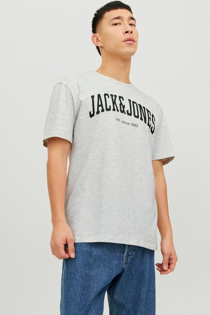 Jack & Jones - Erkek Josh Bisiklet Yaka Tişört 12236514 Beyaz 