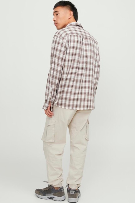 Jack & Jones - Erkek Kane Noah Cuffed Cargo Pantolon 12242264 Ekru (1)