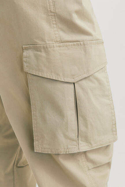 Erkek Kane Noah Cuffed Cargo Pantolon 12242264 Ekru - Thumbnail