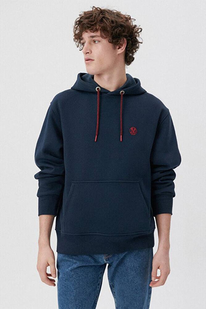 Erkek Kapişonlu Sweatshırt 065809-29743 Lacivert 