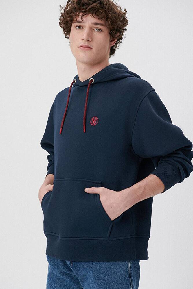 Erkek Kapişonlu Sweatshırt 065809-29743 Lacivert 