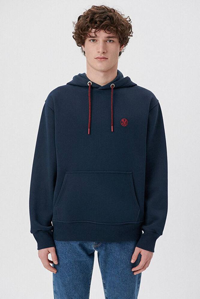 Erkek Kapişonlu Sweatshırt 065809-29743 Lacivert 