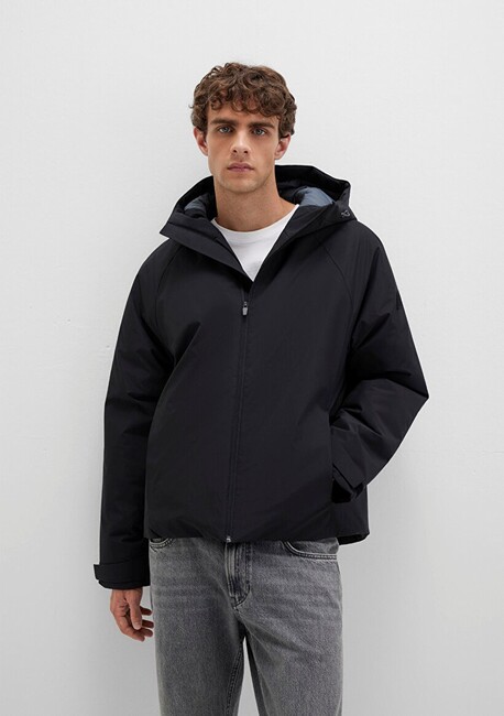 Erkek Kapüşonlu Ceket 0110615-71379 Siyah (2)