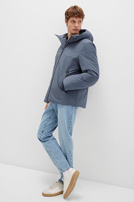 Erkek Kapüşonlu Ceket 0110663-80776 Gri (2)