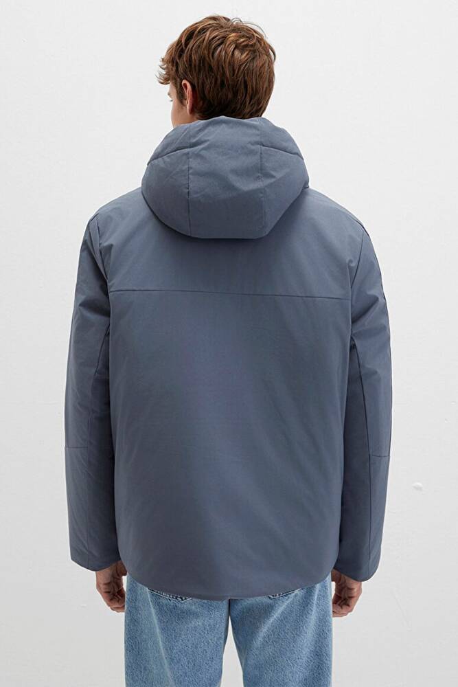 Erkek Kapüşonlu Ceket 0110663-80776 Gri 