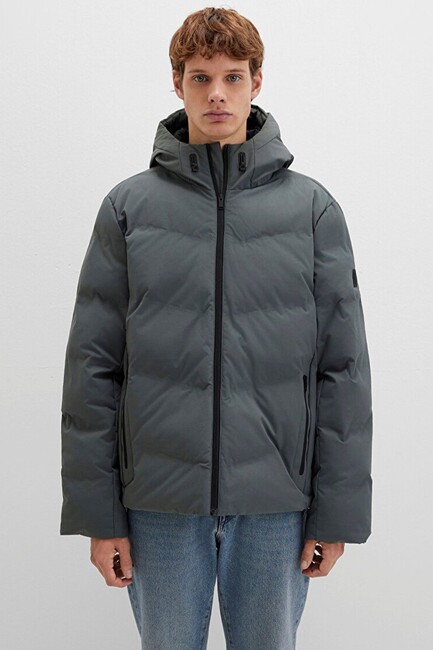Erkek Kapüşonlu Mont 0110651-85550 Gri (2)