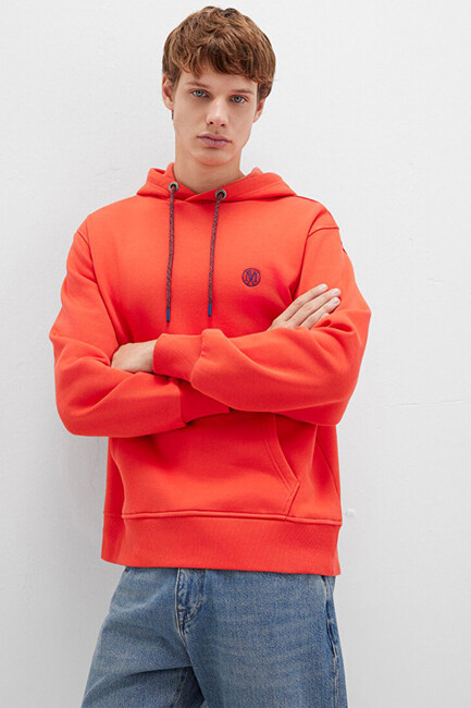 Erkek Kapüşonlu Sweat 065809-70481 Turuncu (1)