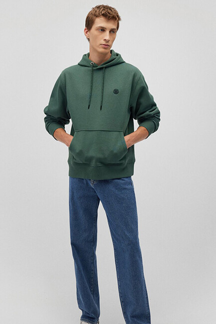 Erkek Kapüşonlu Sweat 065809-71580 Yeşil (1)