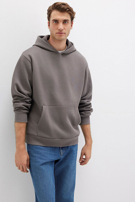 Erkek Kapüşonlu Sweat 0S10275-70096 Gri (1)