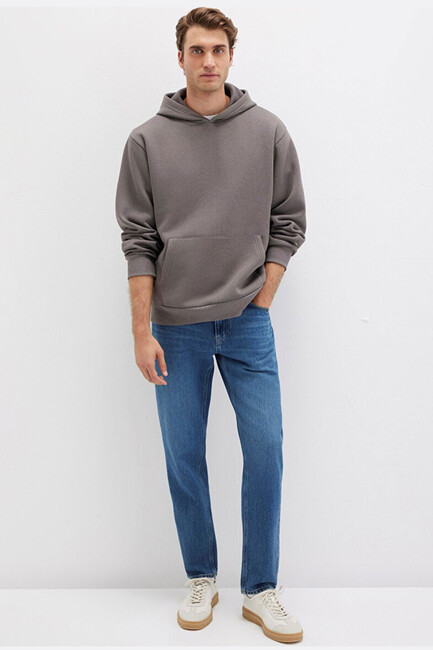 Erkek Kapüşonlu Sweat 0S10275-70096 Gri (2)