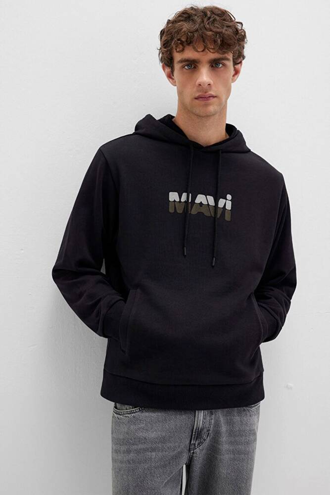 Erkek Kapüşonlu Sweat 0S10395-900 Siyah  Erkek Kapüşonlu Sweat 0S10395-900 Siyah