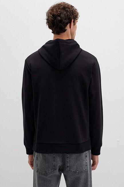 Erkek Kapüşonlu Sweat 0S10395-900 Siyah - Thumbnail