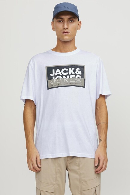 Jack & Jones - Erkek Logan Tişört 12253442 Beyaz (1)
