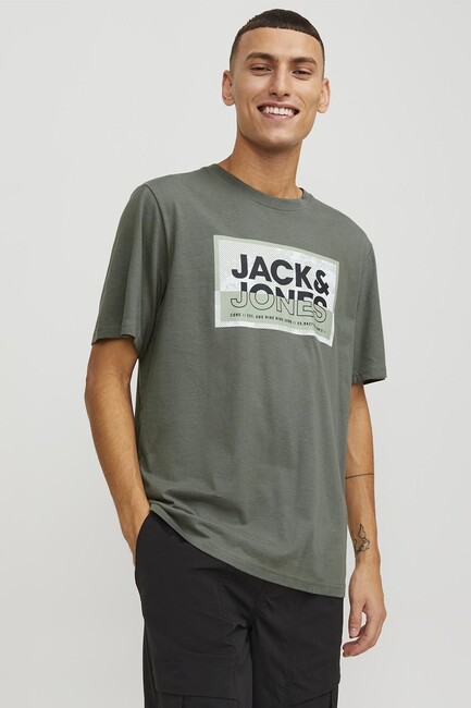 Jack & Jones - Erkek Logan Tişört 12253442 Yeşil 