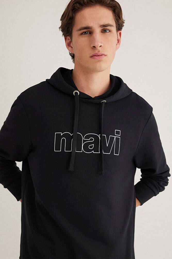 Erkek Logo Kapüşonlu Sweat 065606-900 Siyah 