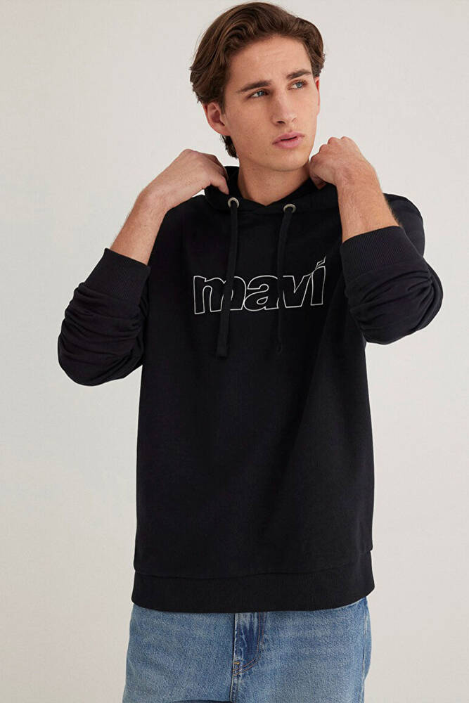 Erkek Logo Kapüşonlu Sweat 065606-900 Siyah 