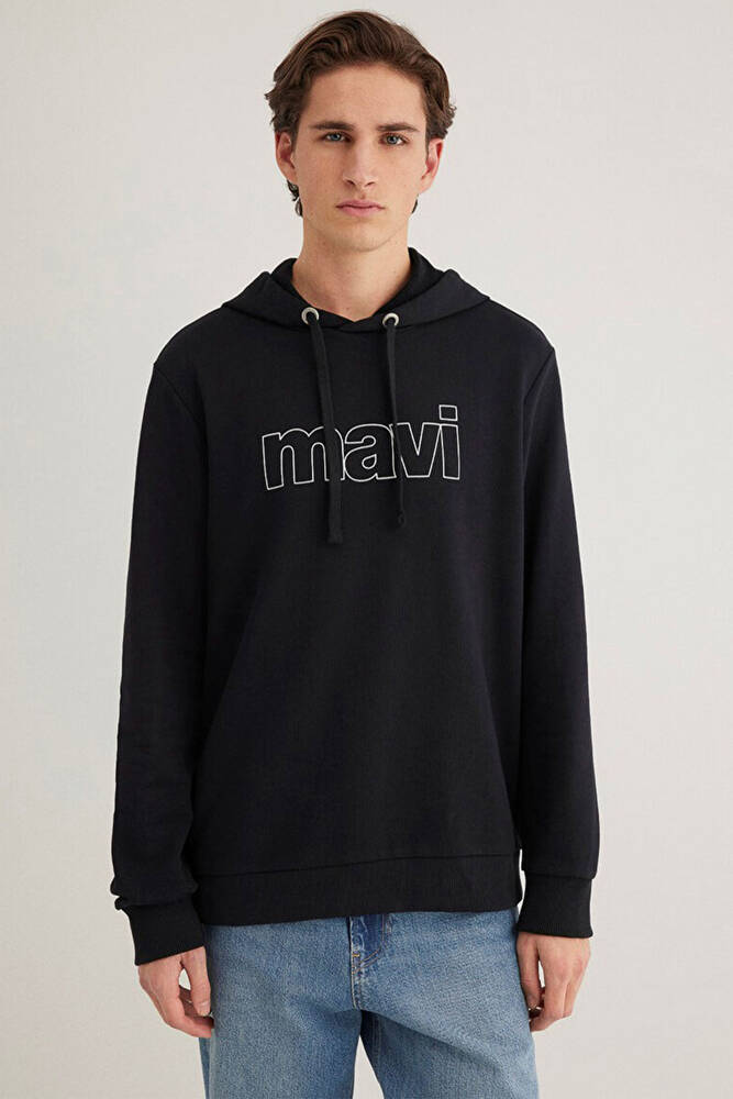 Erkek Logo Kapüşonlu Sweat 065606-900 Siyah 