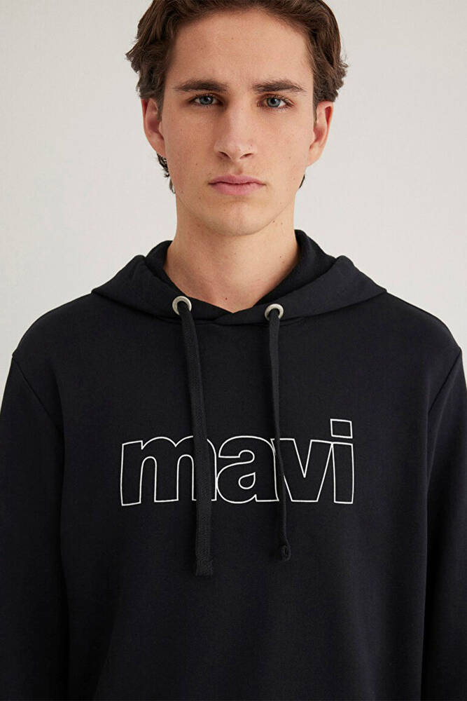 Erkek Logo Kapüşonlu Sweat 065606-900 Siyah 