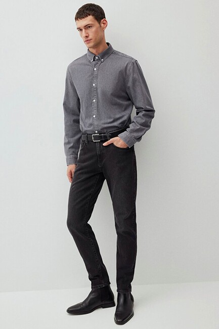 Erkek London Classic Jean Pantolon 0010172-87848 Gri - Thumbnail