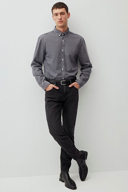 Erkek London Classic Jean Pantolon 0010172-87848 Gri - Thumbnail