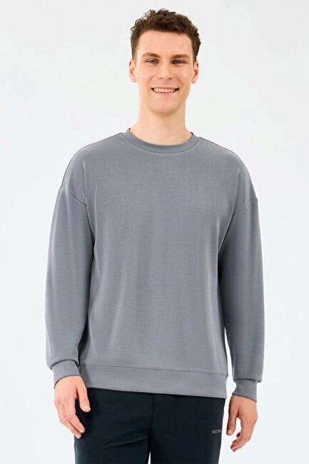 Erkek Loose Crewneck Sweat S2510041-1767 Gri (1)