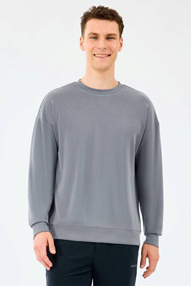 Erkek Loose Crewneck Sweat S2510041-1767 Gri 
