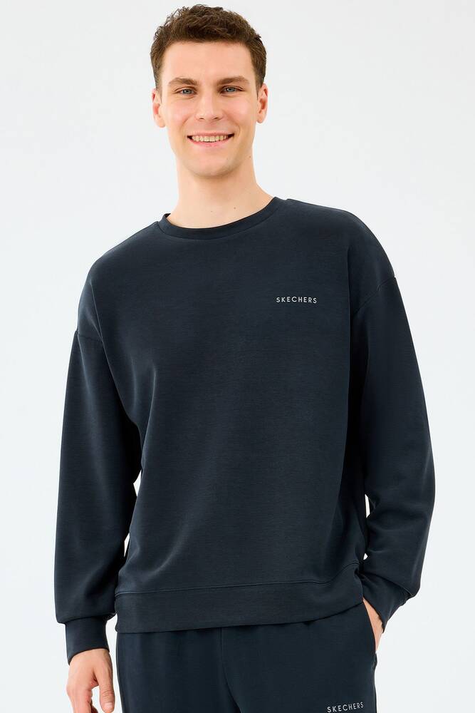 Erkek Loose Crewneck Sweat S2510041-3817 Siyah 