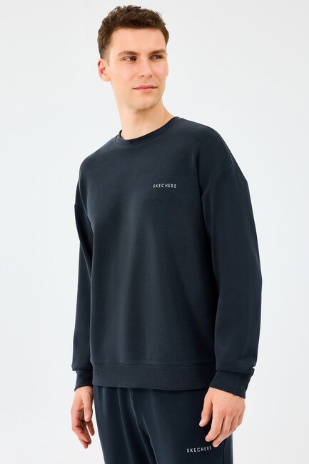 Erkek Loose Crewneck Sweat S2510041-3817 Siyah (2)