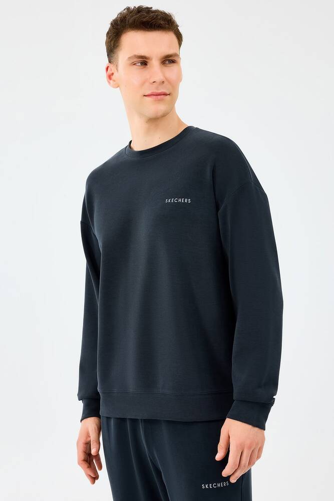 Erkek Loose Crewneck Sweat S2510041-3817 Siyah 