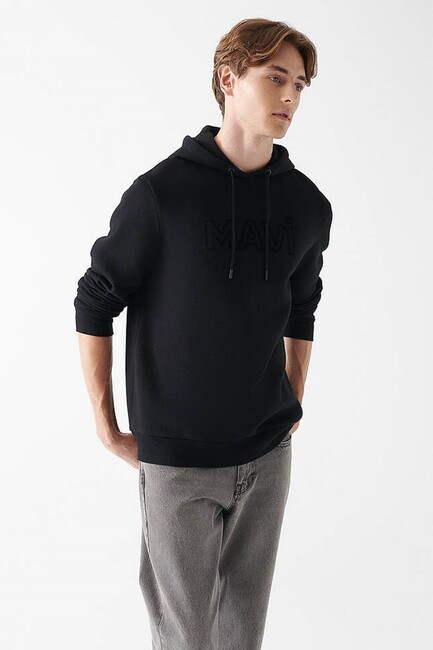 Erkek Mavi Baskılı Sweat 0610941-900 Siyah (2)