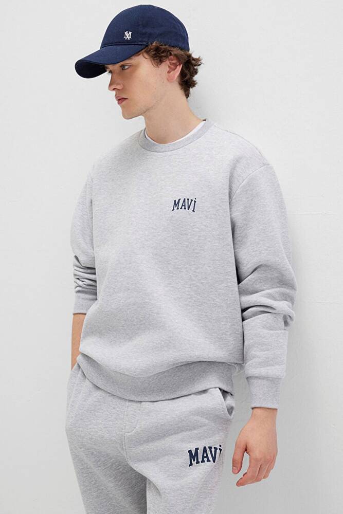 Erkek Mavi Baskılı Sweat 0611716-80018 Gri 
