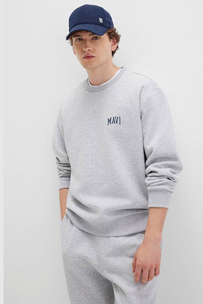 Erkek Mavi Baskılı Sweat 0611716-80018 Gri 