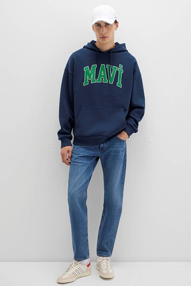 Erkek Mavi Baskılı Sweat 067149-29743 Lacivert 