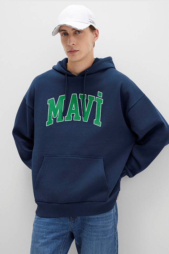 Erkek Mavi Baskılı Sweat 067149-29743 Lacivert 