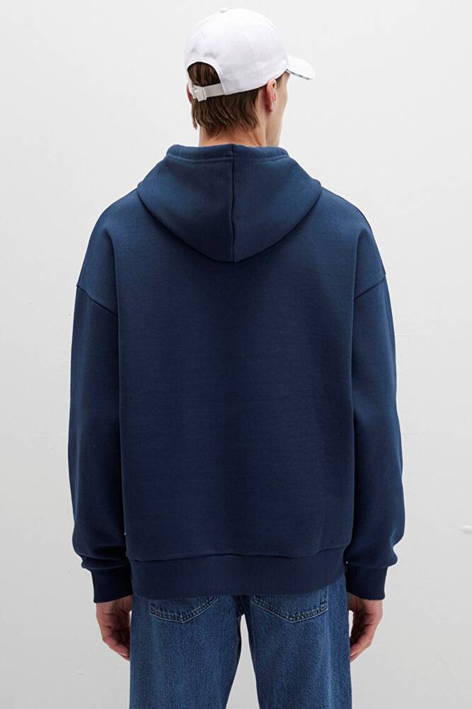Erkek Mavi Baskılı Sweat 067149-29743 Lacivert 
