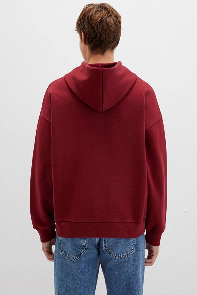 Erkek Mavi Baskılı Sweat 067149-85493 Bordo  Erkek Mavi Baskılı Sweat 067149-85493 Bordo