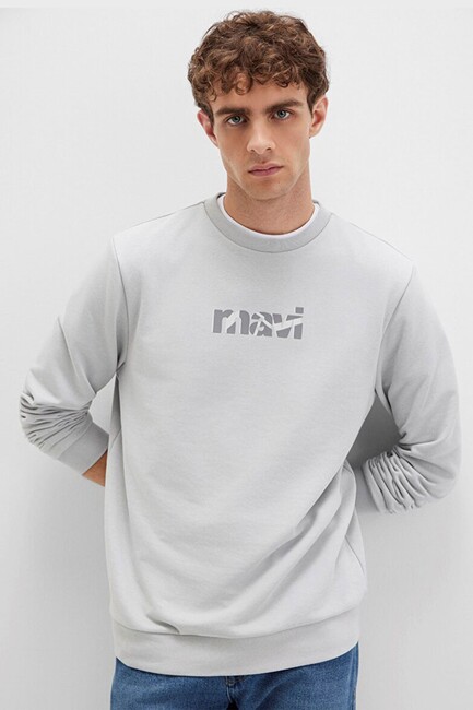 Erkek Mavi Baskılı Sweat 0S10402-70075 Gri (1)