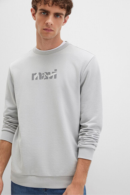 Erkek Mavi Baskılı Sweat 0S10402-70075 Gri (3)