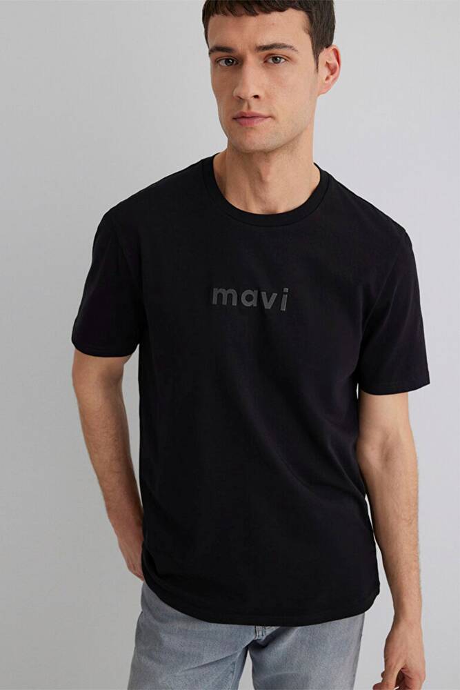 Erkek Mavi Baskılı Tişört 0612732-900 Siyah 